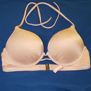 Push-up bikini top pale shimmer pink